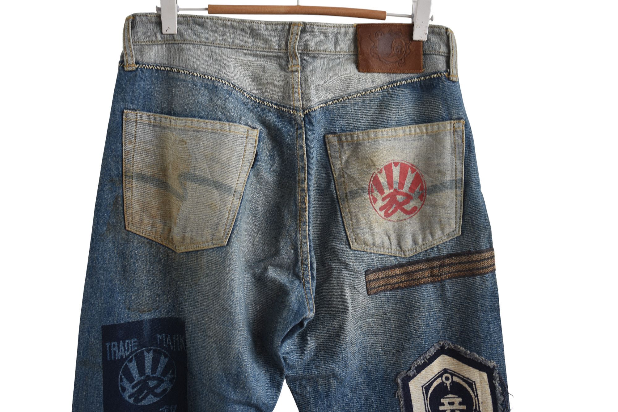 Blue Blue Japan × Japanese Brand WIDE LEG 🔥 Blue Way Vintage Patchwork Denim Jeans W30 Size US 30 / EU 46 - 8 Thumbnail