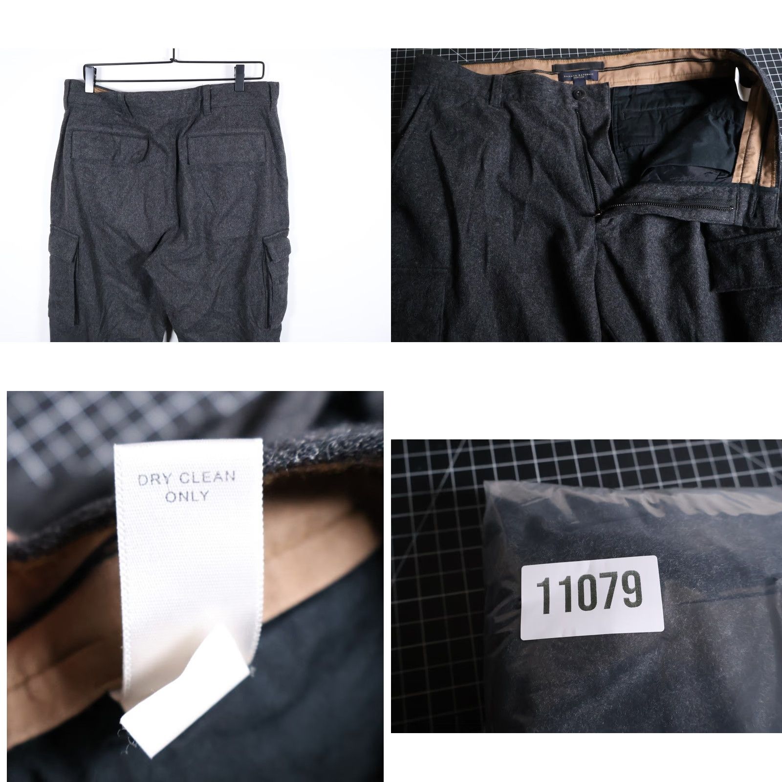 Banana Republic VINTAGE Banana Republic Wool Cargo Pants Mens 35 x 32 Charcoal Gray Dawson Lined Gorp Size US 35 - 10 Thumbnail