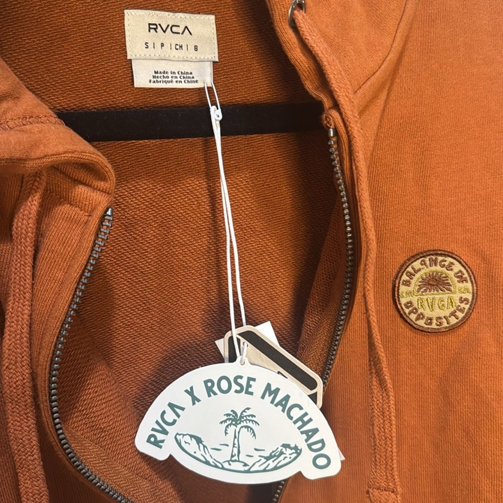 RVCA RVCA x Rose Machado Court Zip-Up Hoodie for Women - Mocha S Size S / US 4 / IT 40 - 6 Thumbnail