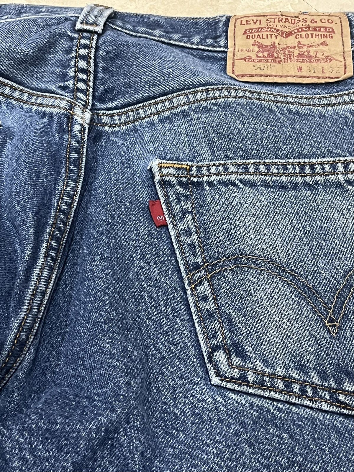Levi's Levi’s 505 Denim Jeans Rare Blank Red Tag Size US 31 - 2 Thumbnail