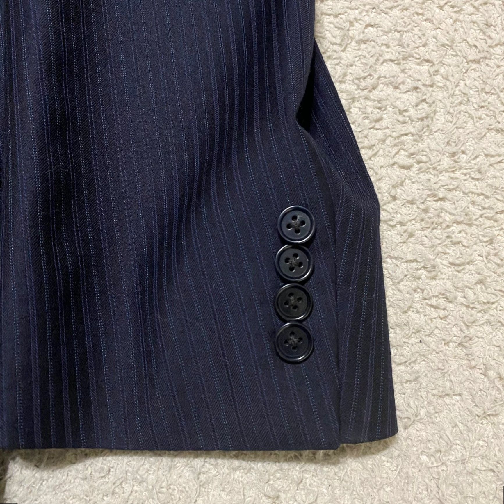 Canali Canali Blazer Blue Striped 2/2 Button Wool 48 Regular Mens Vintage? Size 48R - 7 Thumbnail