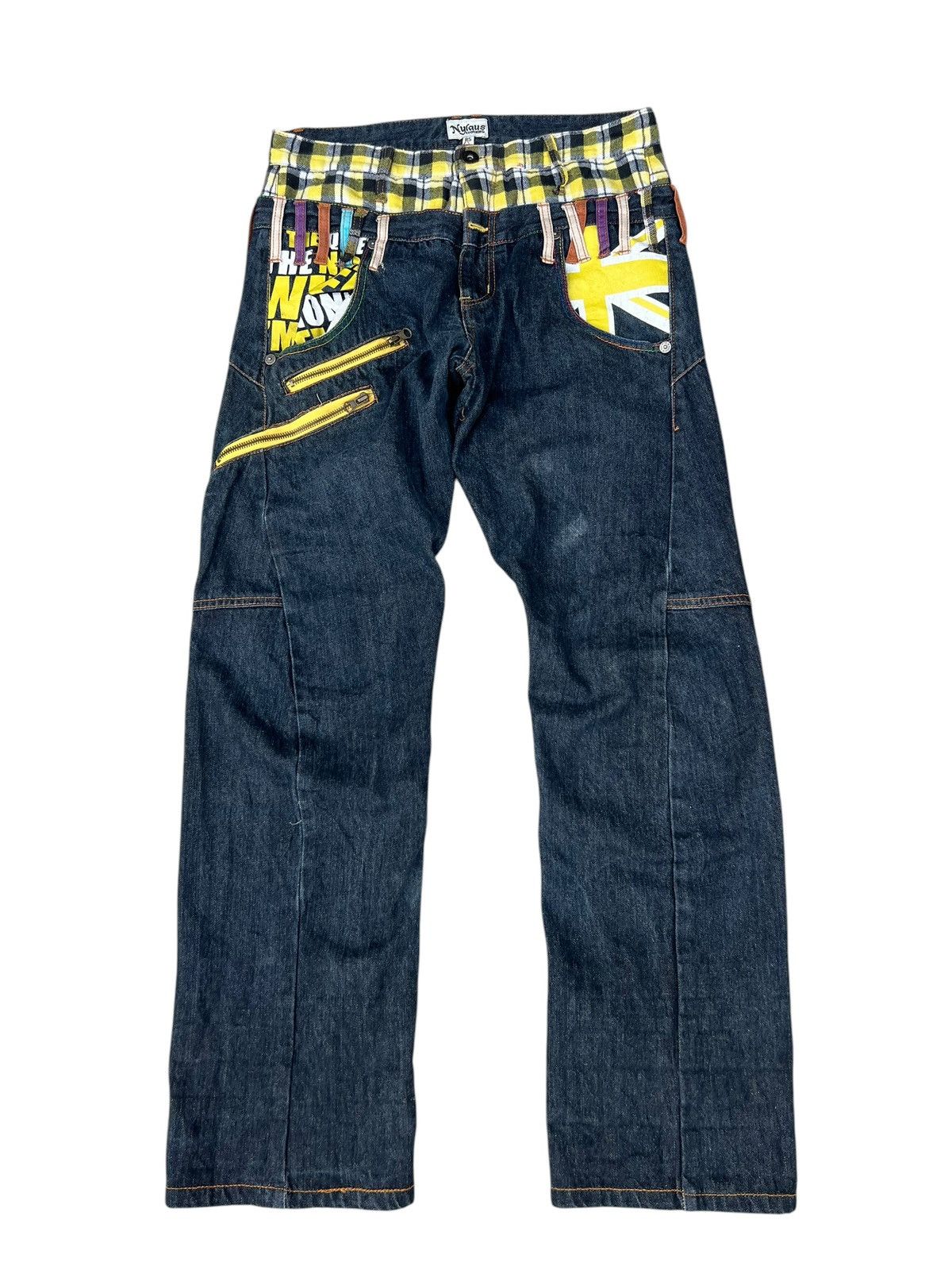 Vintage Double Waist Nylaus Clothing Japan Twisted Leg Denim Jeans Size US 31 - 1 Thumbnail