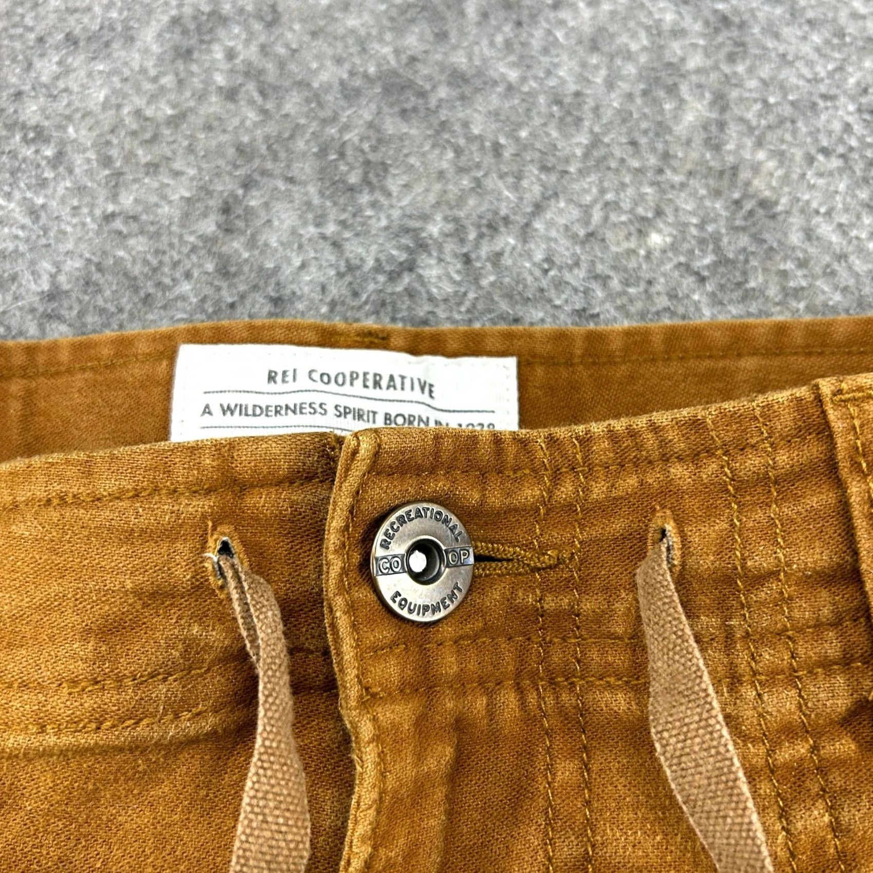 Vintage REI Pants Mens 28x30 Brown Tan Jogger Straight Double Knee Trailsmith Canvas Nylon Cargo Pocket Zip Size US 28 / EU 44 - 5 Thumbnail