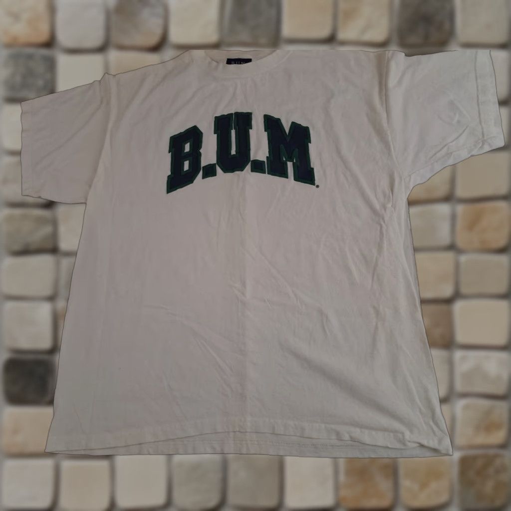 Vintage VINTAGE B.U.M. Equipment Embroidered T-Shirt 2XL White Cotton Canvas Short Sleeve Crew Neck Unisex Adults 90s USA Made Size US XXL / EU 58 / 5 - 1 Thumbnail