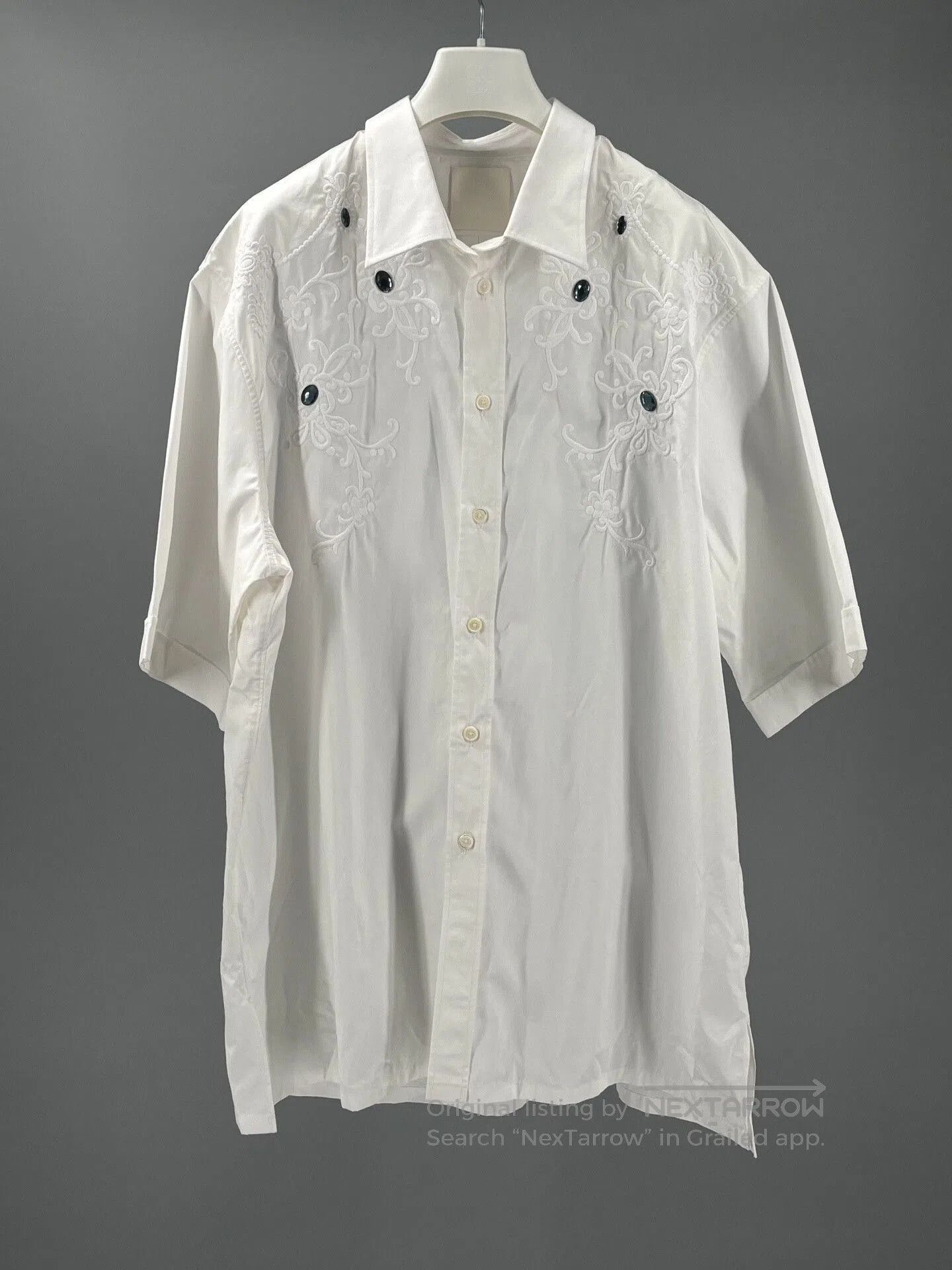 Givenchy Men's Short Sleeve Shirt with Embroidery.