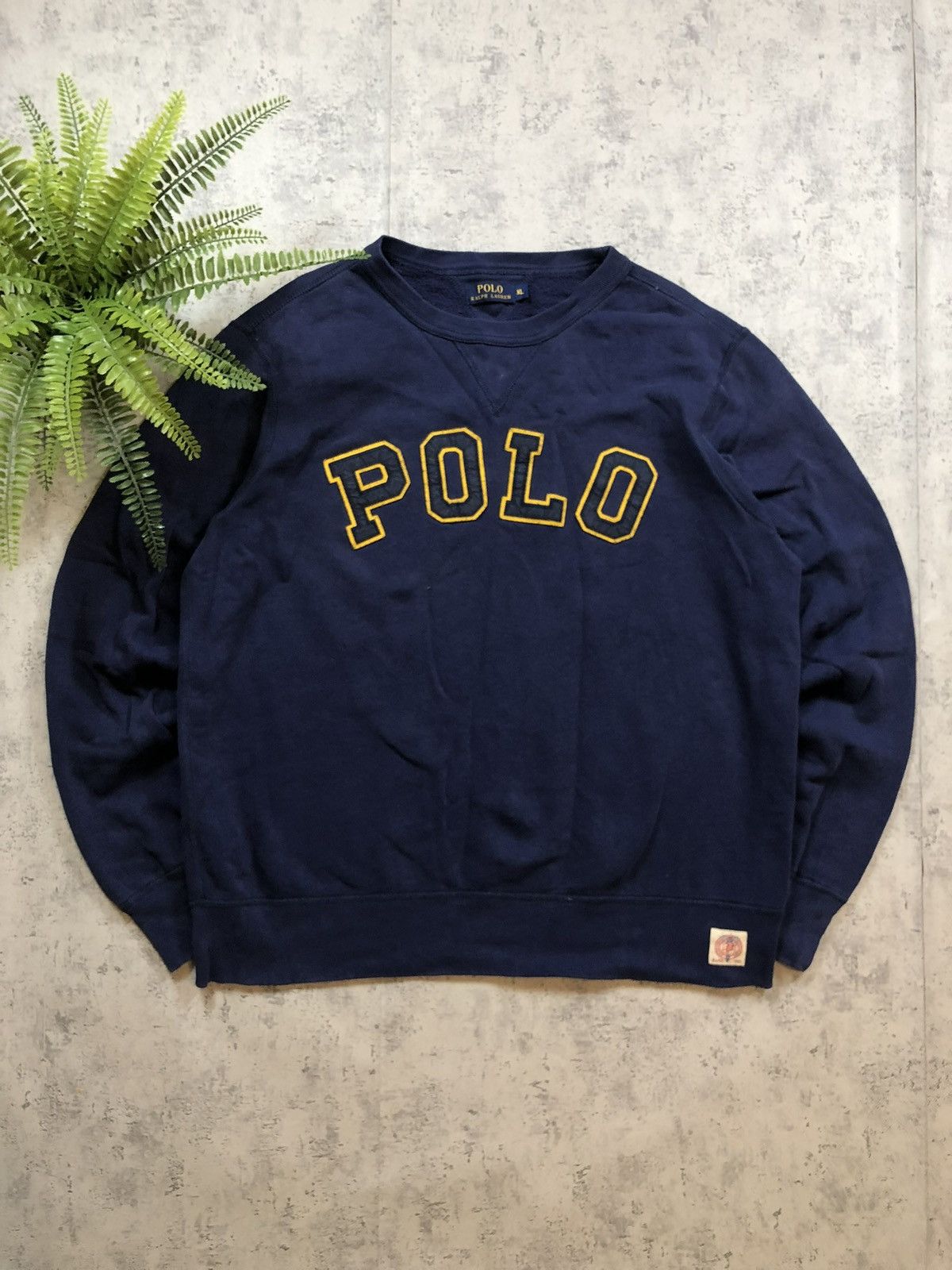 Polo Ralph Lauren Spellout Vintage Y2K Distressed Sweatshirt