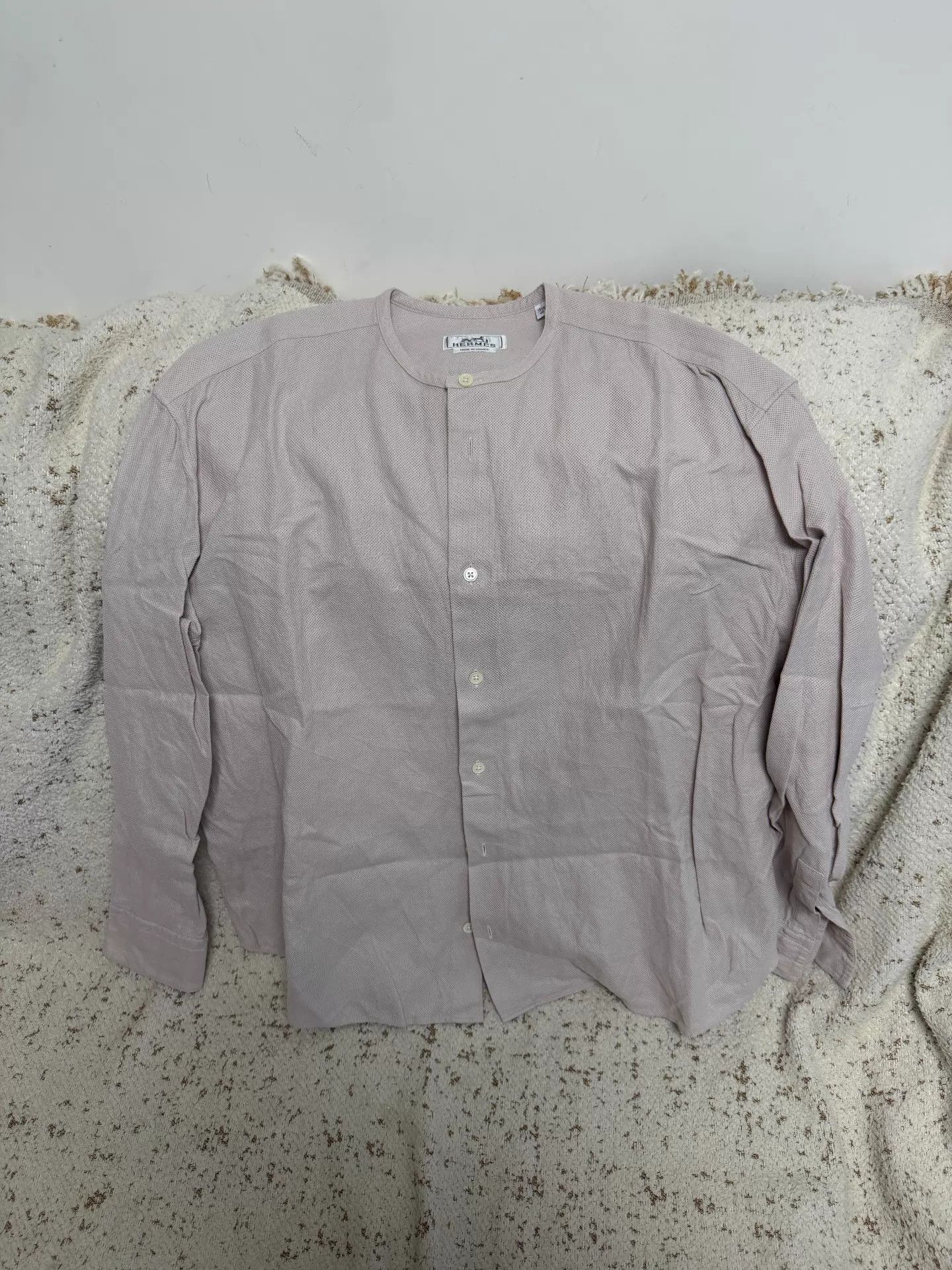 Hermes Hermès Herringbone Linen Shirt Authentic Size 40 Size US M / EU 48-50 / 2 - 1 Thumbnail