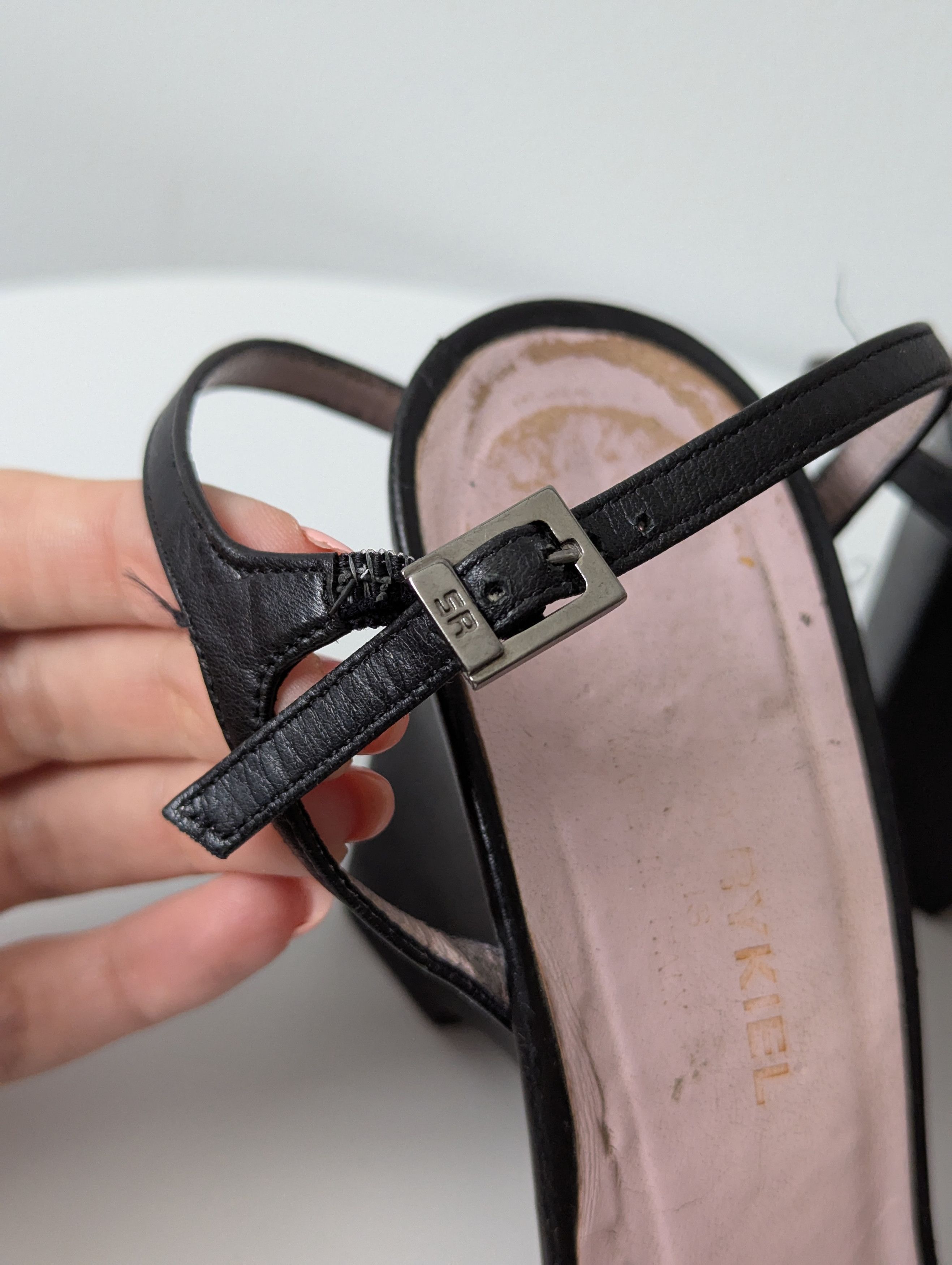 Sonia Rykiel Sonia Rykiel 90s vintage Embellished Wedge Sandals Black Size US 7 / IT 37 - 2 Thumbnail