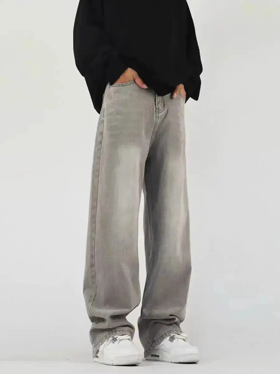 Japanese Brand Retro high street smoke gray baggy jeans Size US 32 / EU 48 - 1 Thumbnail