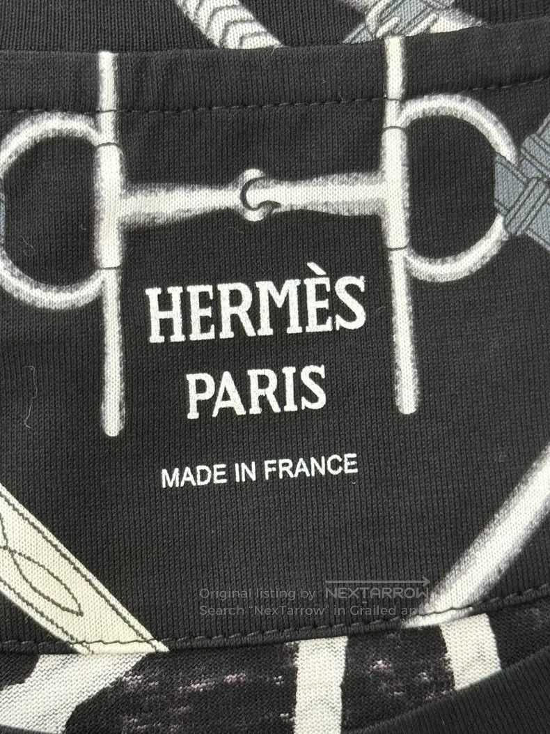 Hermes Black Chain Printed Short Sleeve T-Shirt