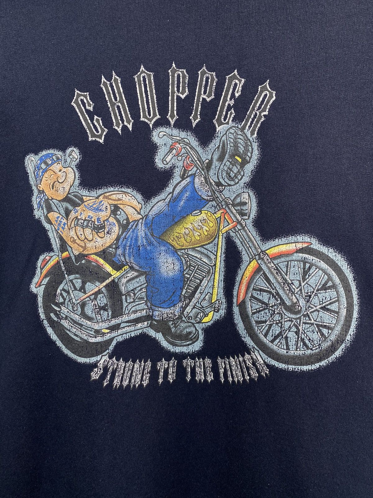 West Coast Choppers 🇺🇸 Vintage 80s Popeye Chopper Strong To The Finish Sweatshirt Size US XL / EU 56 / 4 - 4 Thumbnail