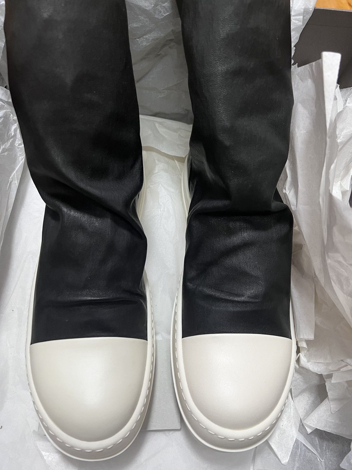 Rick Owens Rick owens mainline leather thigh high stocking sz 40 Size US 10 / IT 40 - 2 Thumbnail
