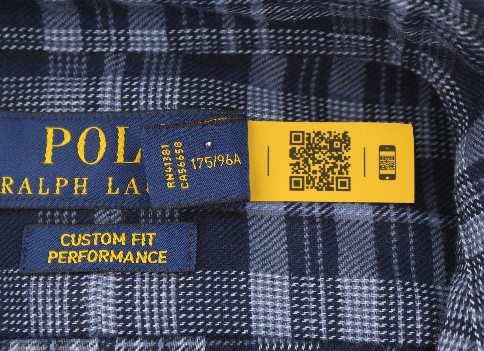 Ralph Lauren M Blue Custom Fit Performance Plaid Button Flannel 87010 Size US M / EU 48-50 / 2 - 7 Thumbnail