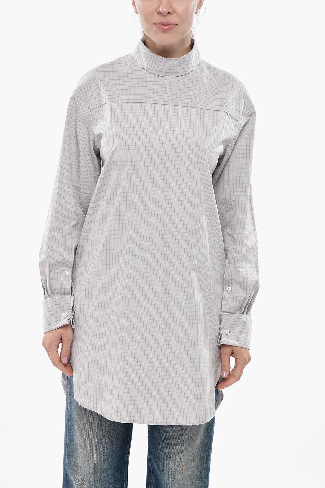 Dries Van Noten og1mm0426 Cotton Blouse in Grey Size S / US 4 / IT 40 - 1 Thumbnail