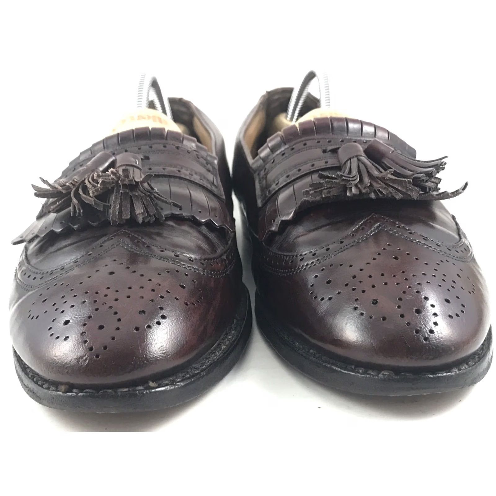 Vintage Bostonian Mens Dress Loafers Brown Leather WingTip Kilt Tassels SlipOn 10D Shoes Mens Brown Leather WingTip Brogue Tassels Slip On Loafers Size US 10 / EU 43 - 2 Thumbnail