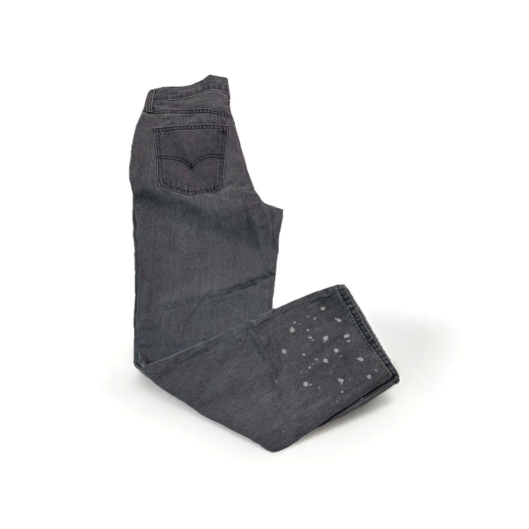 Levi's VINTAGE Levi’s Low Pro Straight Jeans Womens 29 NWT12658 Charcoal Grey Splattered Cotton Blend Denim Members Mens Womens Size 29" - 2 Thumbnail
