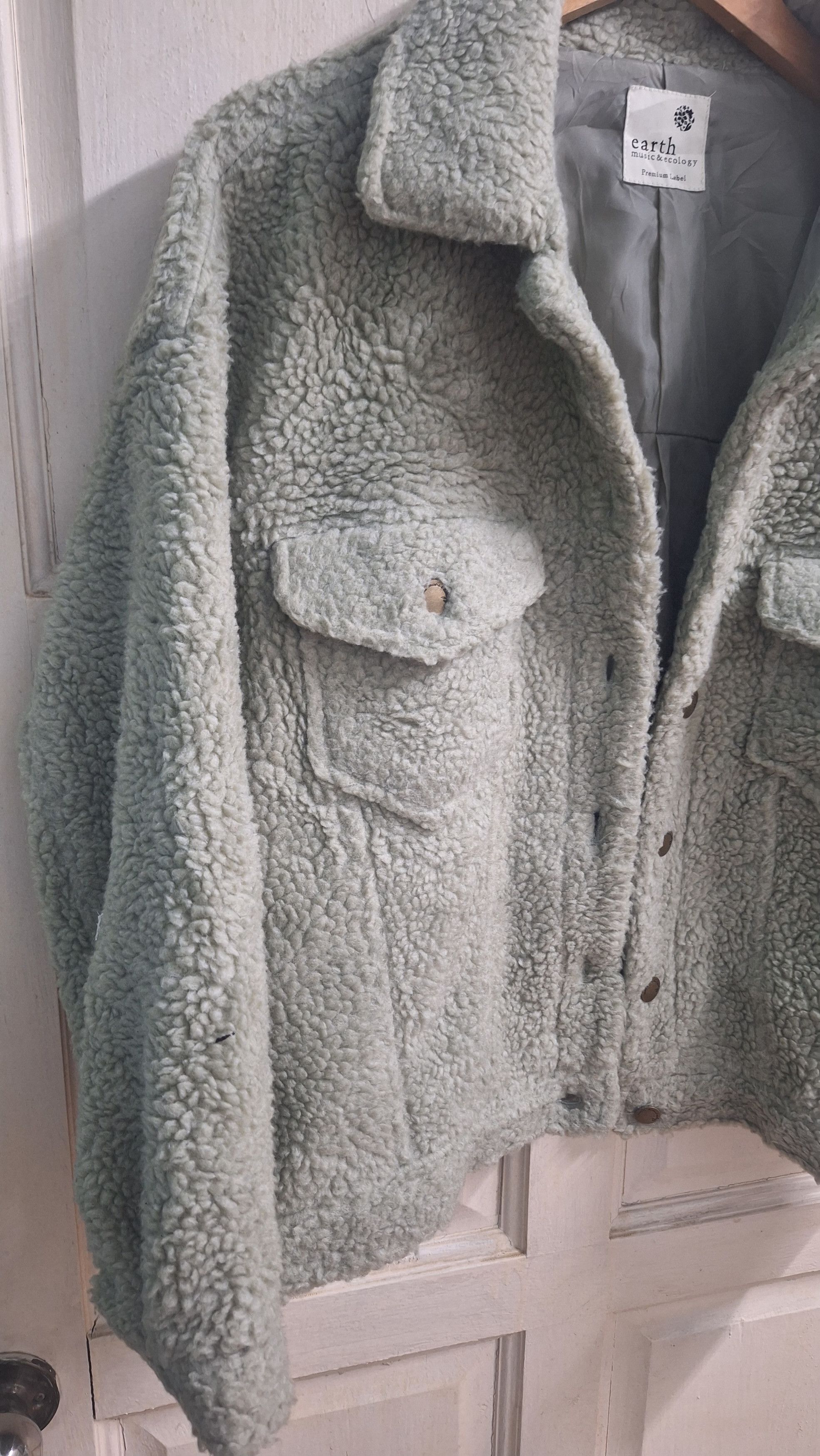 Japanese Brand × Vintage Earth music & ecology Deep pile Fleece Faux Fur Jacket Size US M / EU 48-50 / 2 - 2 Thumbnail
