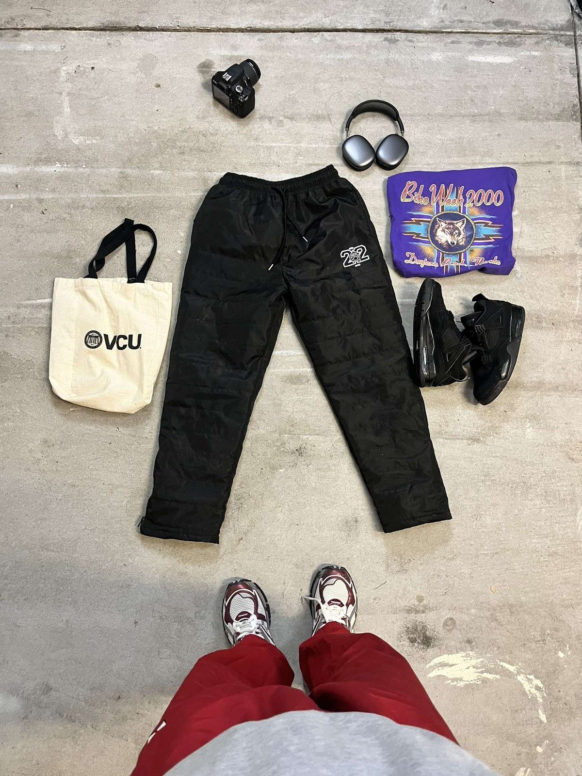 image of Vintage Reveur Archives Nylon Pants (All Sizes ) in Black, Men's (Size 32)