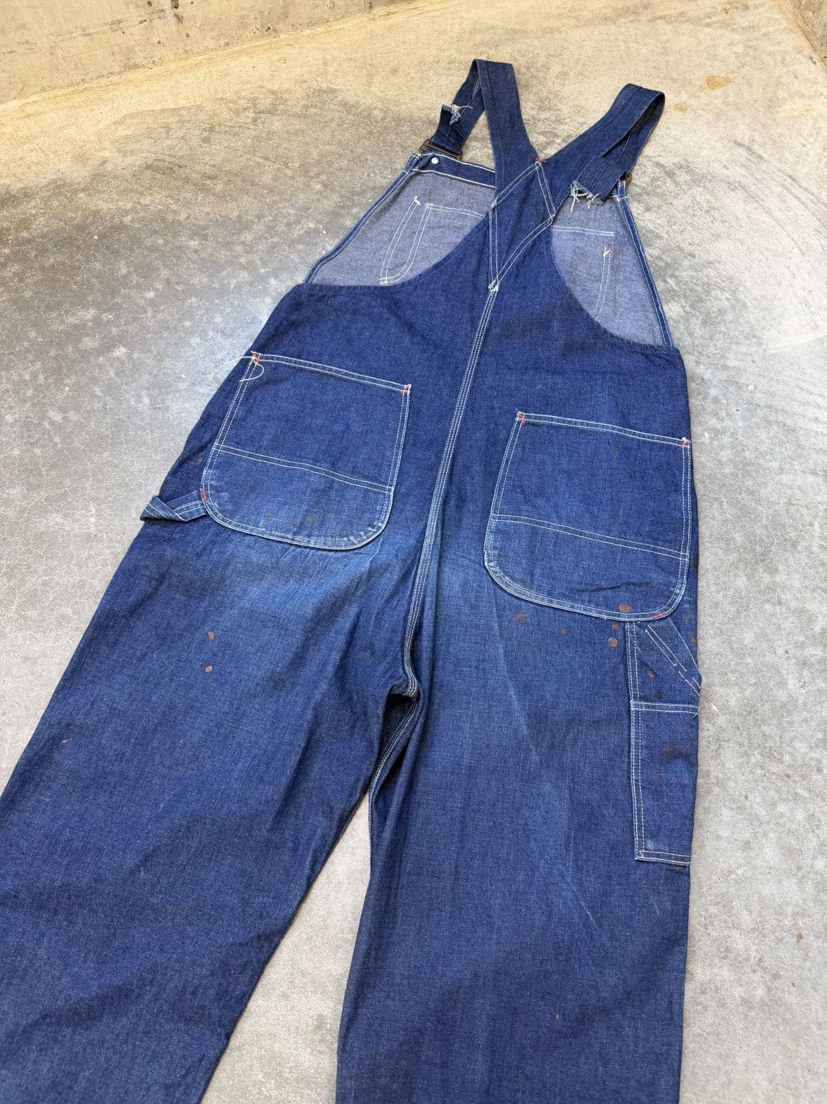 Vintage 50s 60s Big Mac Denim Overalls Paint Splatter Size US 36 / EU 52 - 6 Thumbnail
