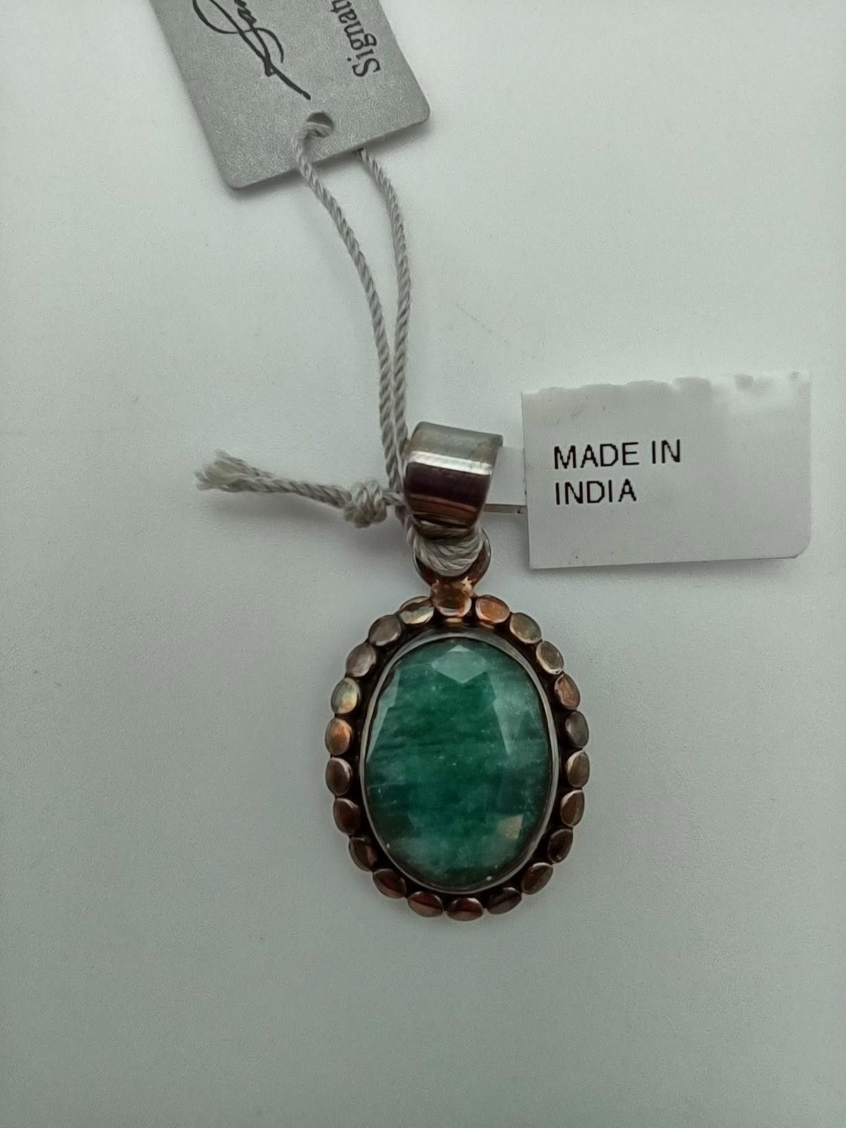 Other Samuel B 925 Rustic Emerald Bali Pendant 5.96g with Tags Size ONE SIZE - 1 Thumbnail