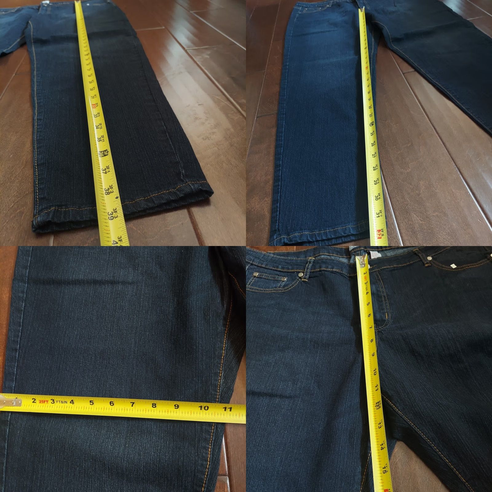 Vintage LAST Navy Blue Denim Jeans Studded Back Pockets Plus Size 20 Women Straight Jeans Navy Blue 20 Womens Size 42" / US 20 - 8 Thumbnail