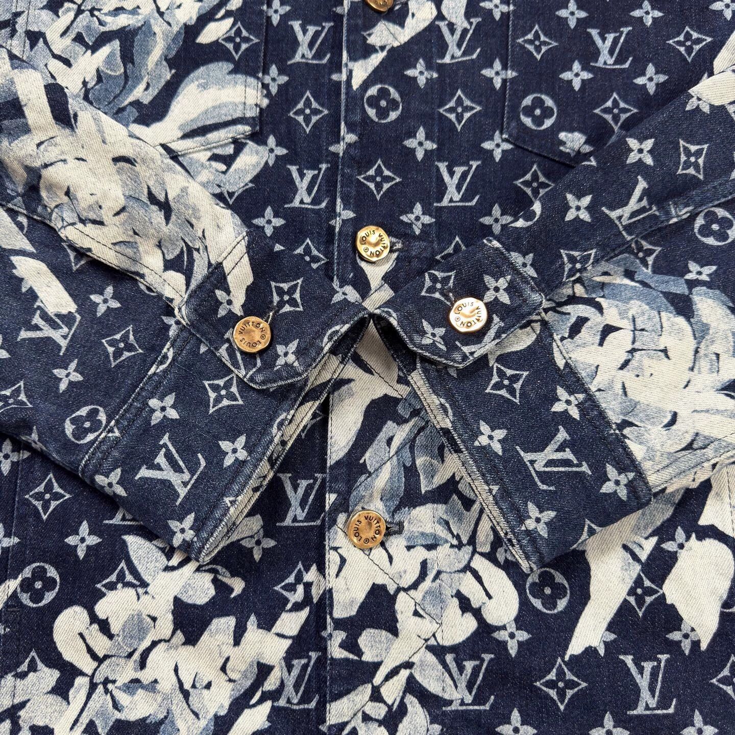 Louis Vuitton LV 24 Seaweed All Over Blue Denim Jkt 52 Near New Size US L / EU 52-54 / 3 - 7 Thumbnail
