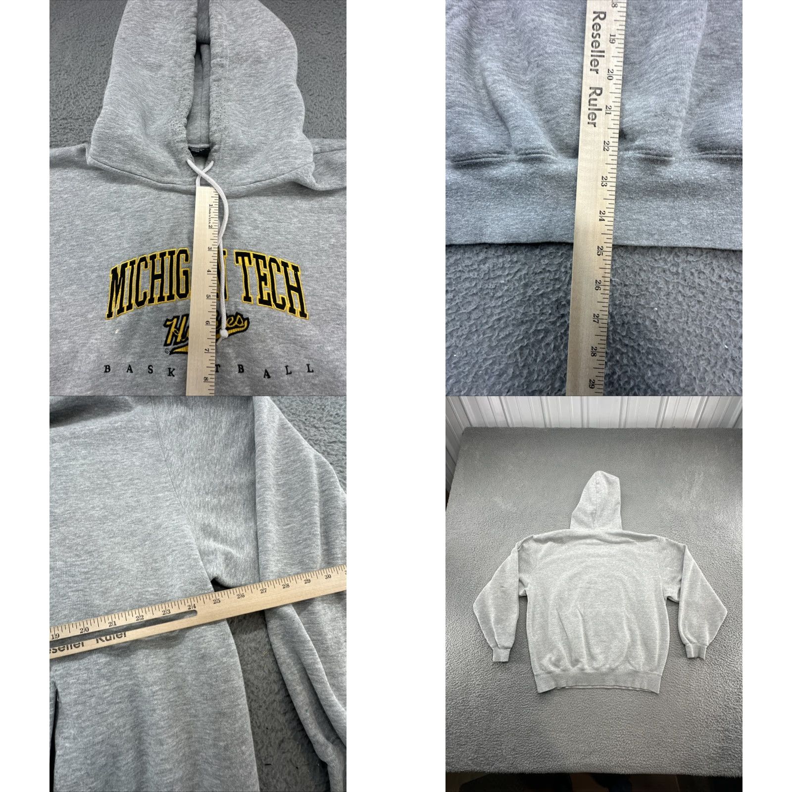 Nike VINTAGE Nike Mens XL Travis Scott Center Swoosh Michigan Tech Basketball Hoodie Gray Size US XL / EU 56 / 4 - 9 Thumbnail