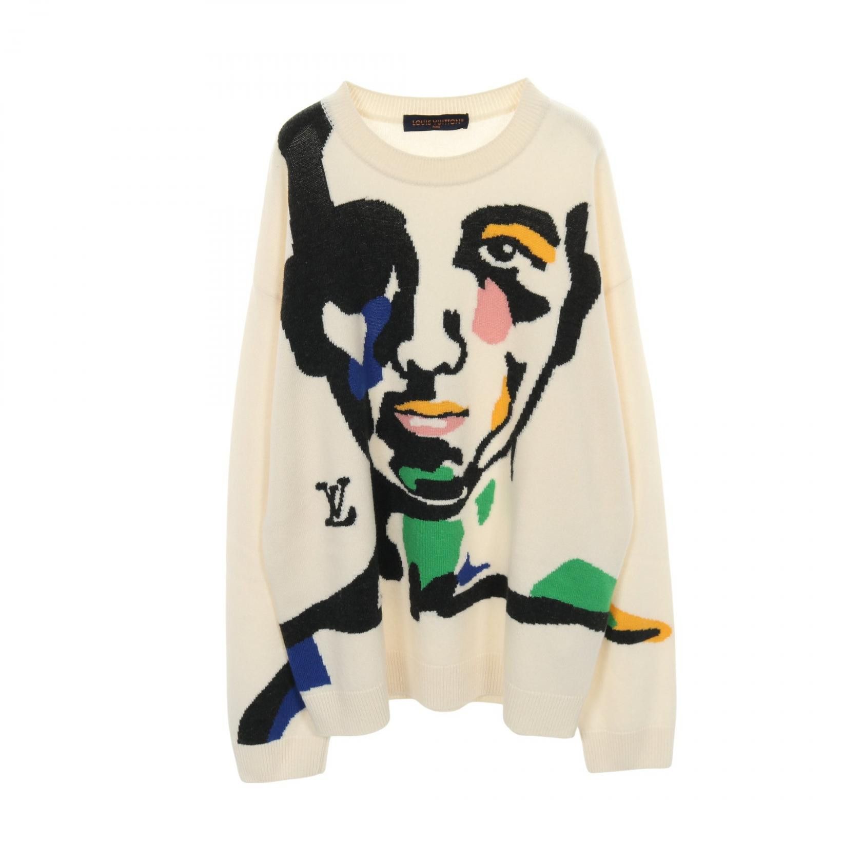 Louis Vuitton Louis Vuitton Louis Vuitton Intarsia Wool Cashmere Knit Top Textile Tops HPN82WAGA DUTY FREE for USA Size ONE SIZE - 1 Thumbnail