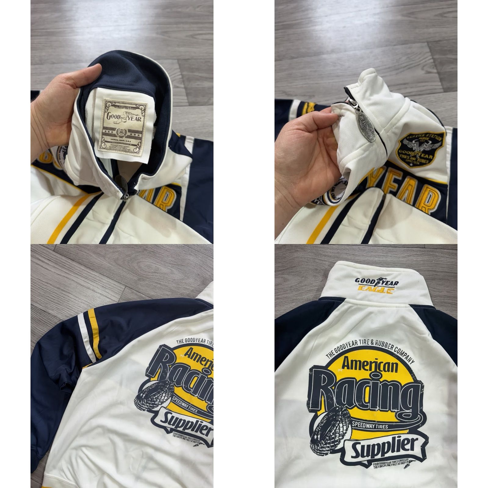 Vintage Goodyear Eagle Racing Track Jacket Mens XXL White Full Zip MX Racing Motrsport 2XL Size US XXL / EU 58 / 5 - 9 Thumbnail