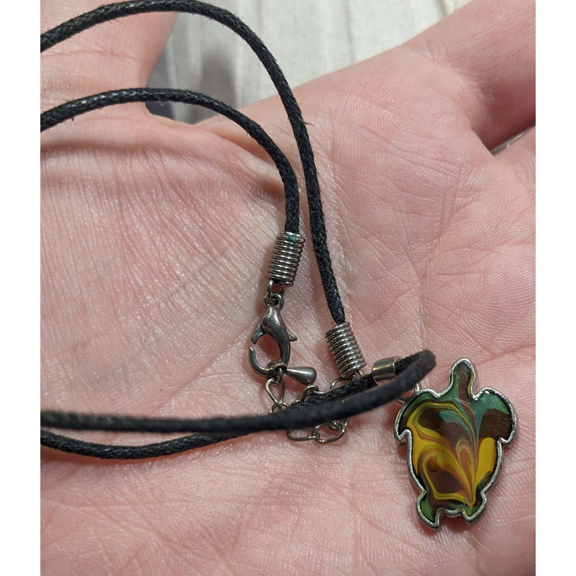 Other Earthy Beach Inspired Turtle Pendant Necklace With Swirled E Size ONE SIZE - 3 Thumbnail