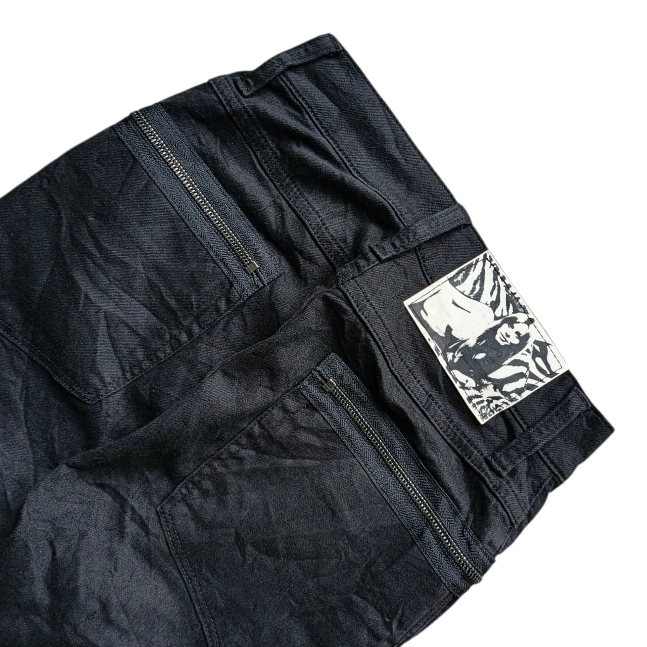 Hysteric Glamour Hysteric Glamour Distressed Zipper Studded Black Biker Jeans Size 23" - 7 Thumbnail