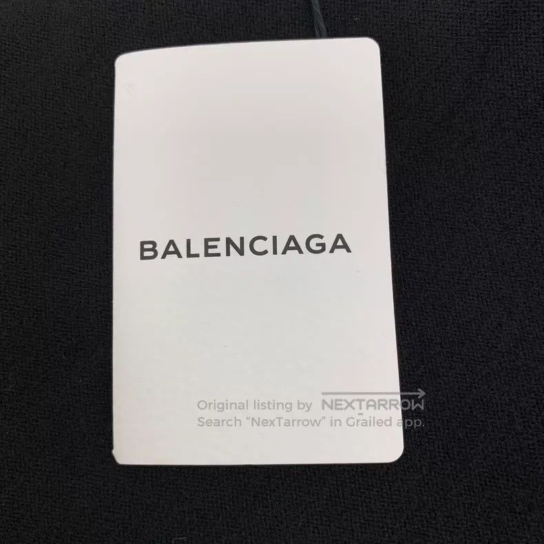 Balenciaga Balenciaga Black Logo Letter Round Neck Wool Knit Sweater Size XS / US 0-2 / IT 36-38 - 6 Thumbnail