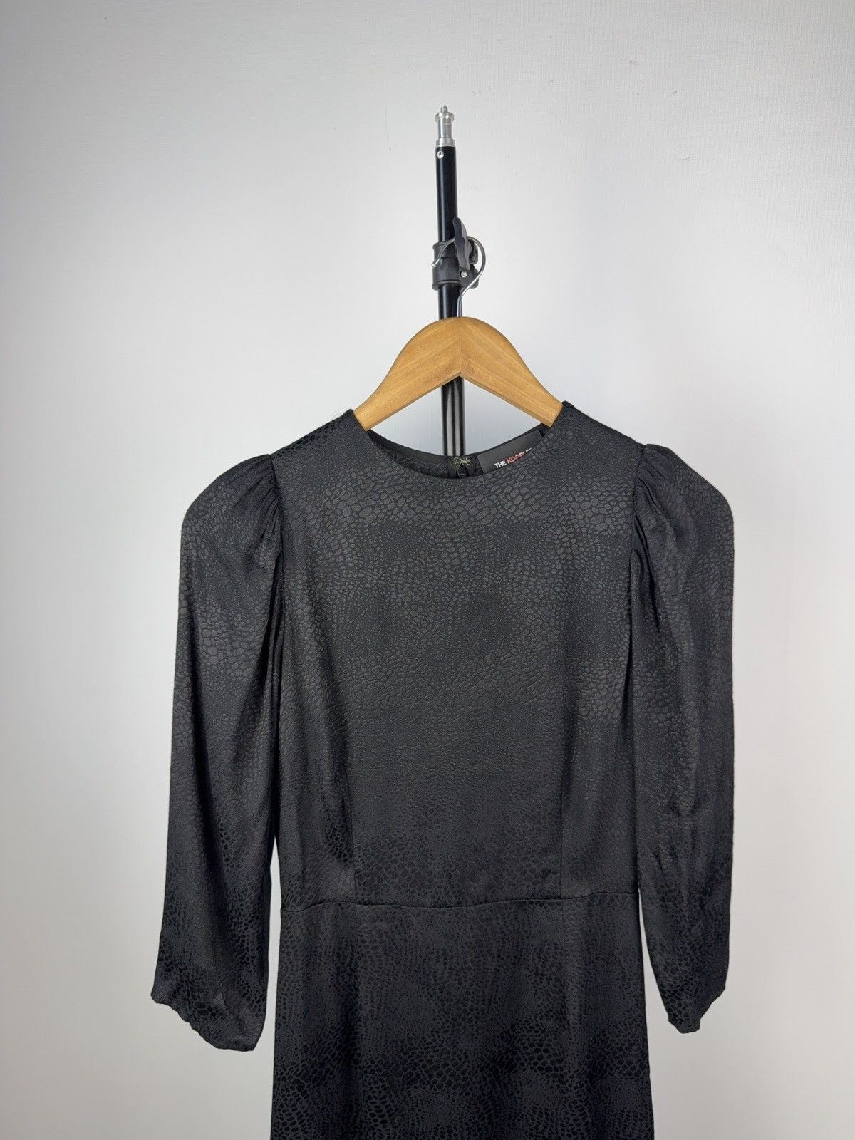 The Kooples Designer The Kooples Black Puff Sleeve Mini Dress Viscose Size XS / US 0-2 / IT 36-38 - 2 Thumbnail