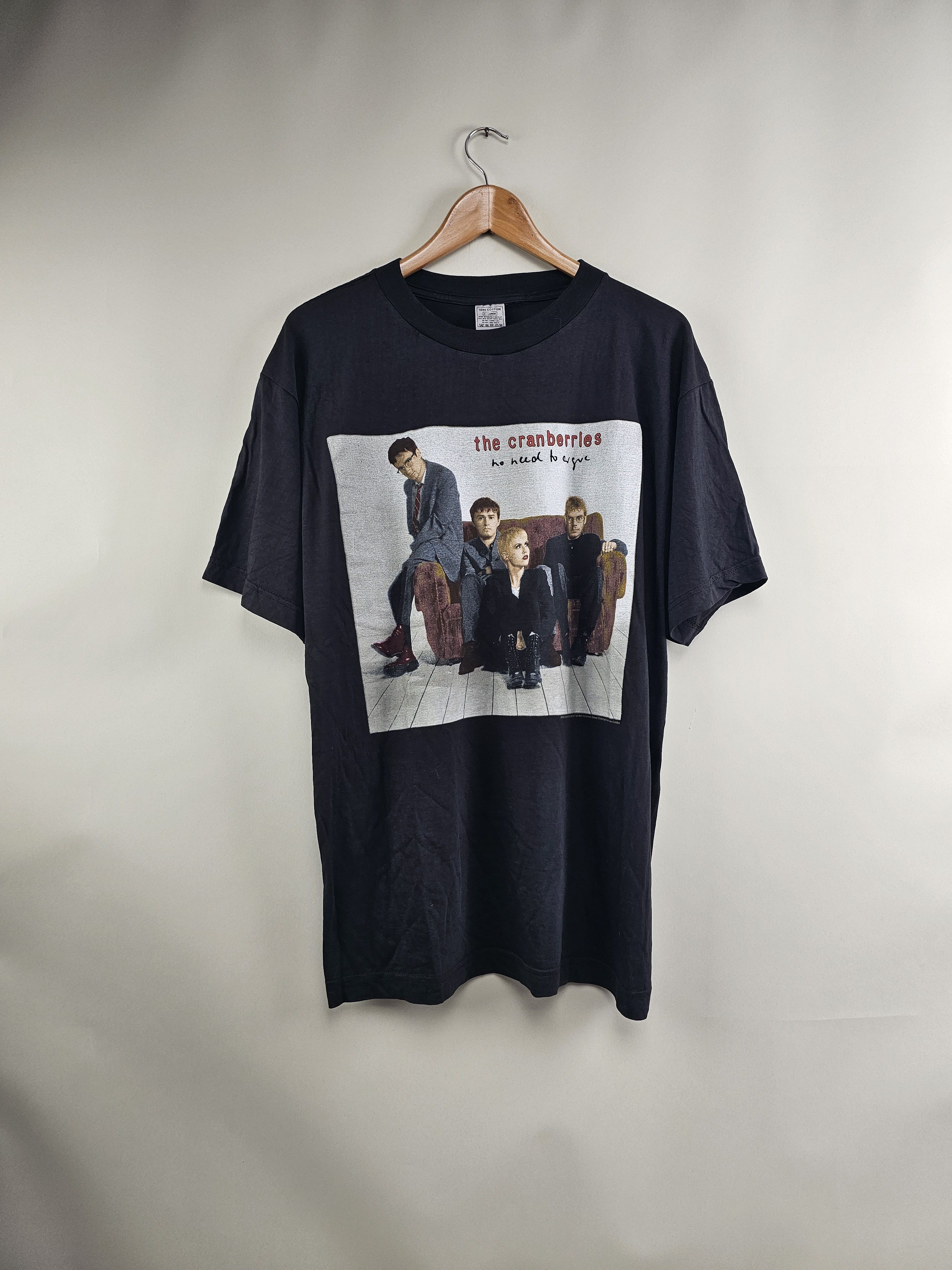 image of Band Tees x Rock Tees 1994 The Cranberries No Need To Argue 90's in Black, Men's (Size XL)