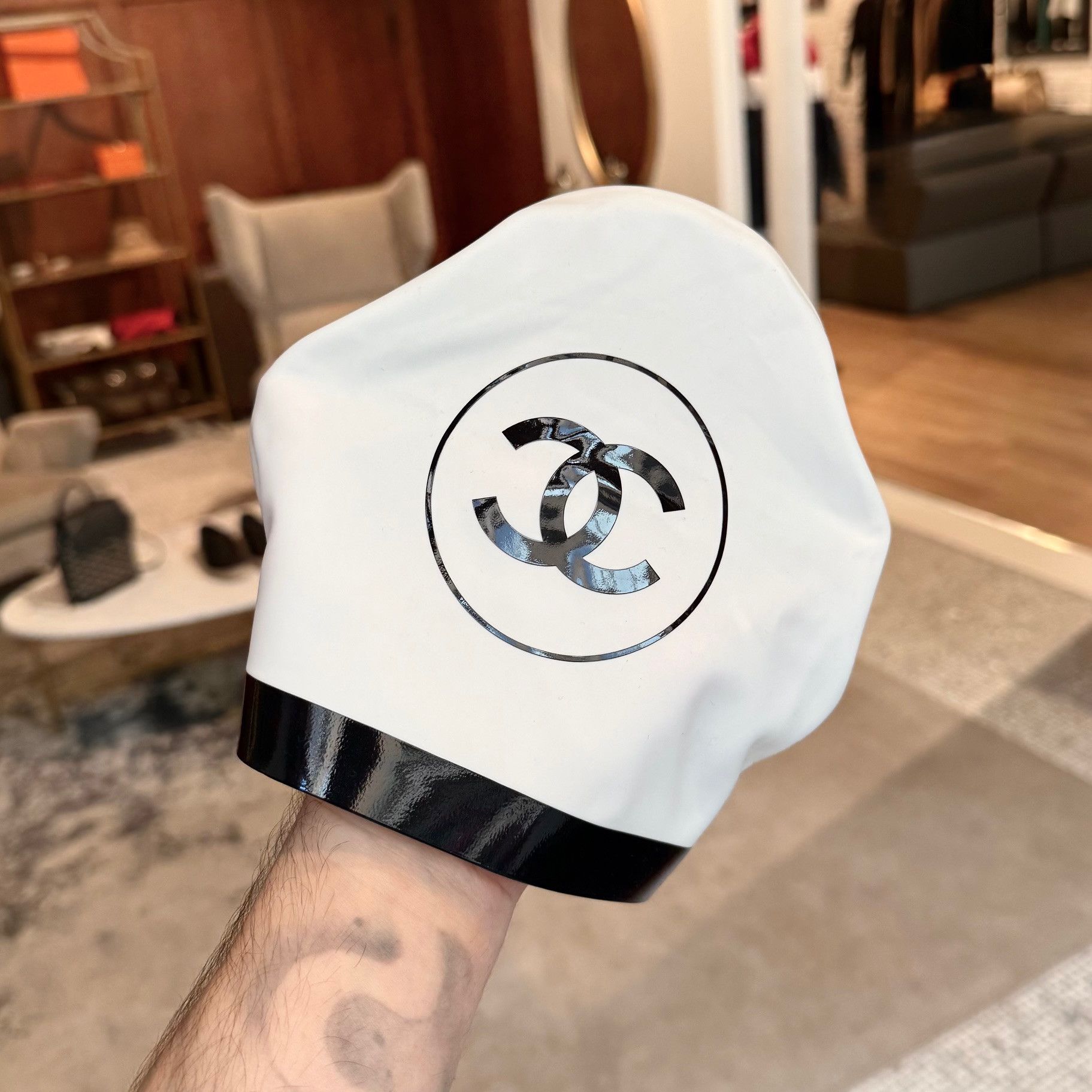 Chanel Chanel SS24 Set of 2 Black White CC Silicone Swim Caps Size ONE SIZE - 6 Thumbnail