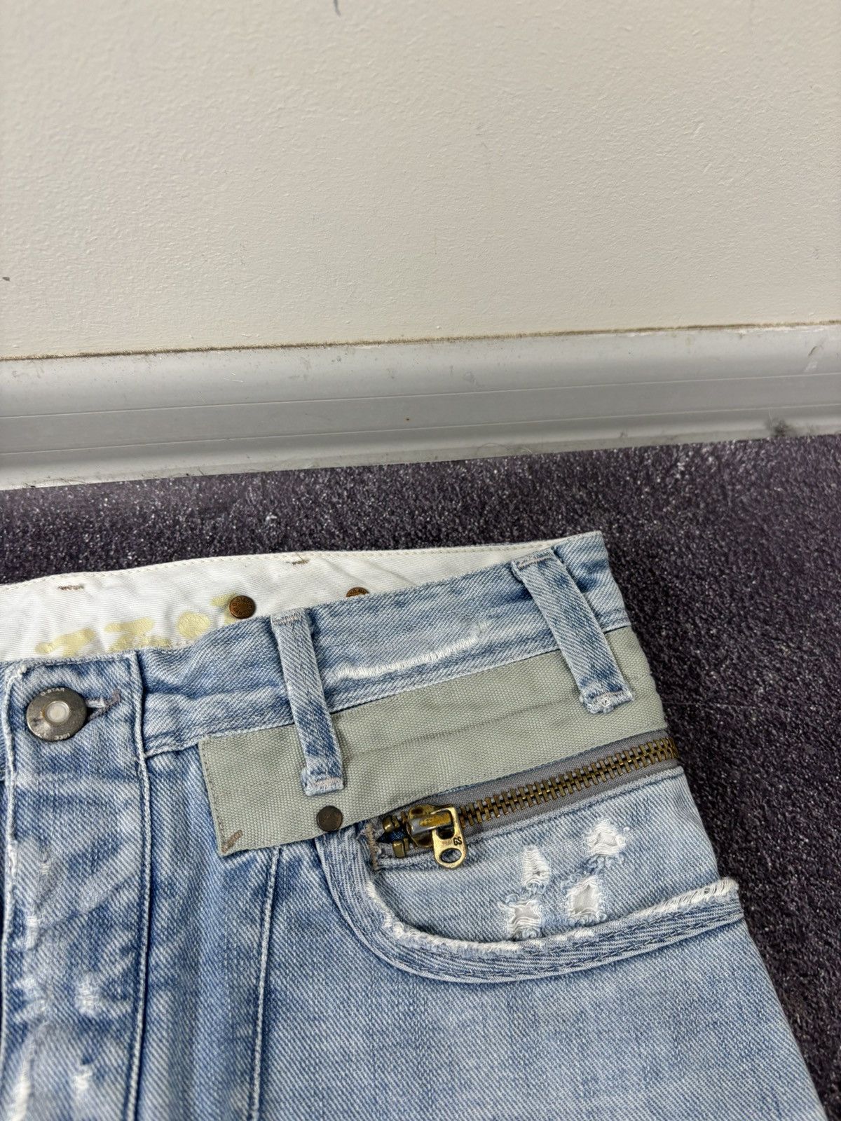 G-Star Vintage G-Star Raw Avant Garde Light Blue Denim Biker Jeans Size US 32 / EU 48 - 14 Thumbnail