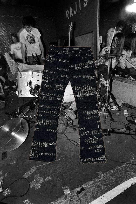 hysteric glamour black typewriter denim