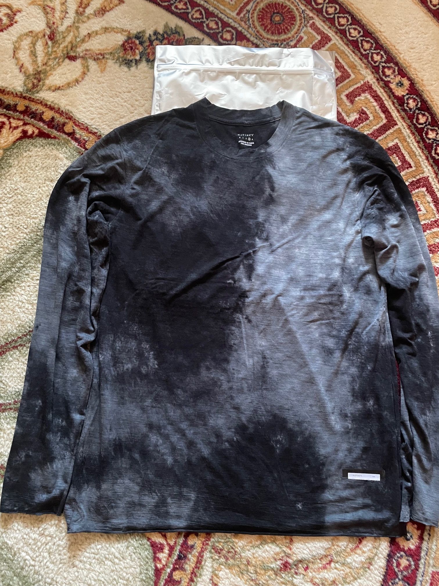 Pre-owned Satisfy Sun Bleached Black Cloud Merino Long Sleeve T-shirt In Multi