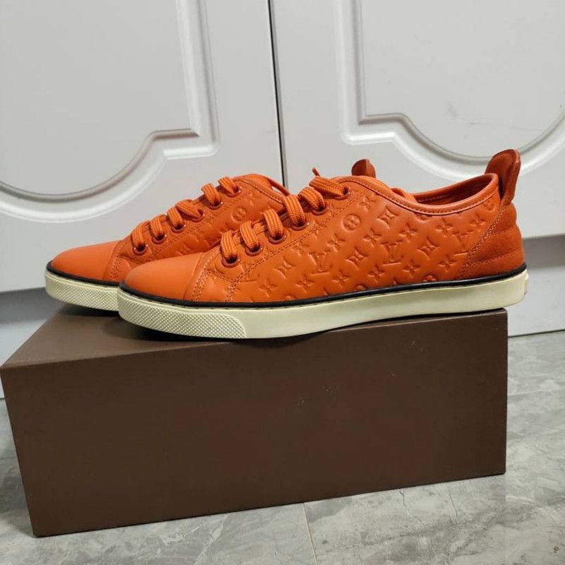 Louis Vuitton Louis Vuitton Casual Sneakers in Bright Orange - Size US 5.5 / EU 38 - 1 Thumbnail