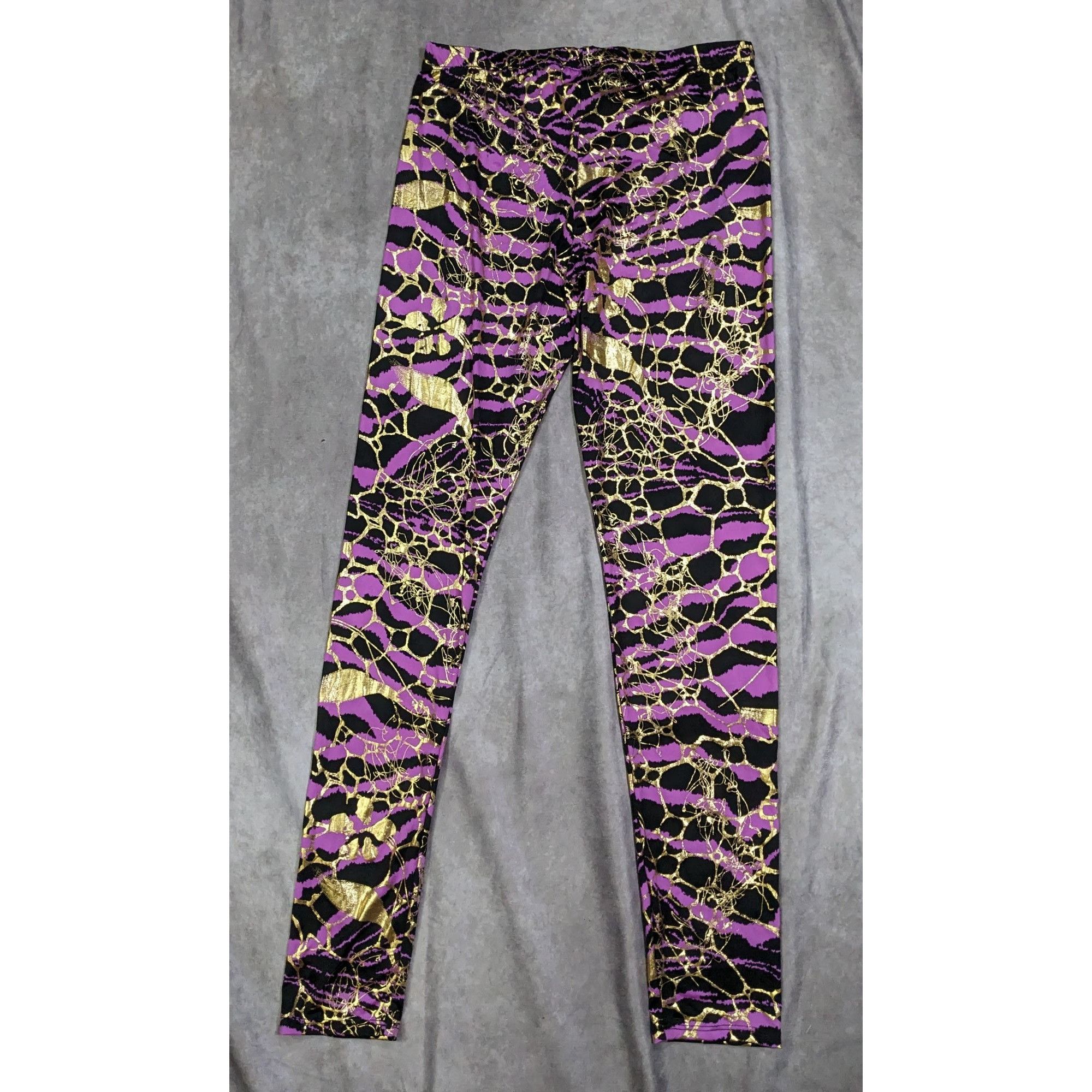 Other Purple Zebra Gold Accent Leggings by Cemi Ceri Size 27" / US 4 / IT 40 - 6 Thumbnail