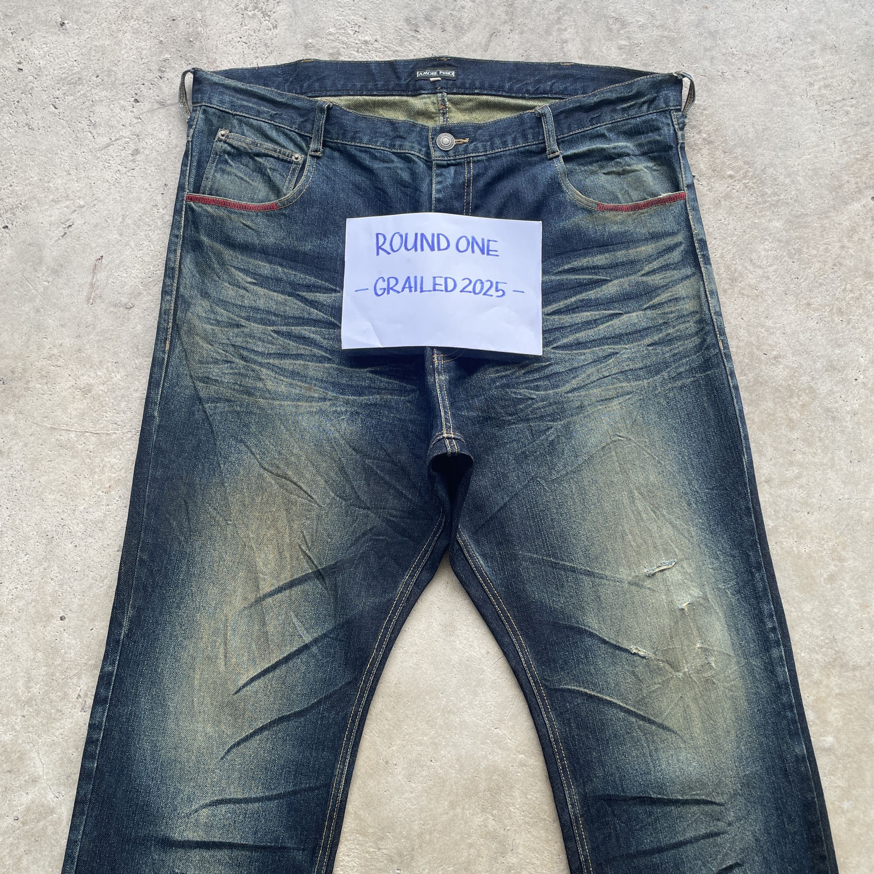 Vintage VINTAGE AMORE PURO DISTRESSED RUSTY DENIM PANTS JEANS W42 Size US 42 / EU 58 - 3 Thumbnail