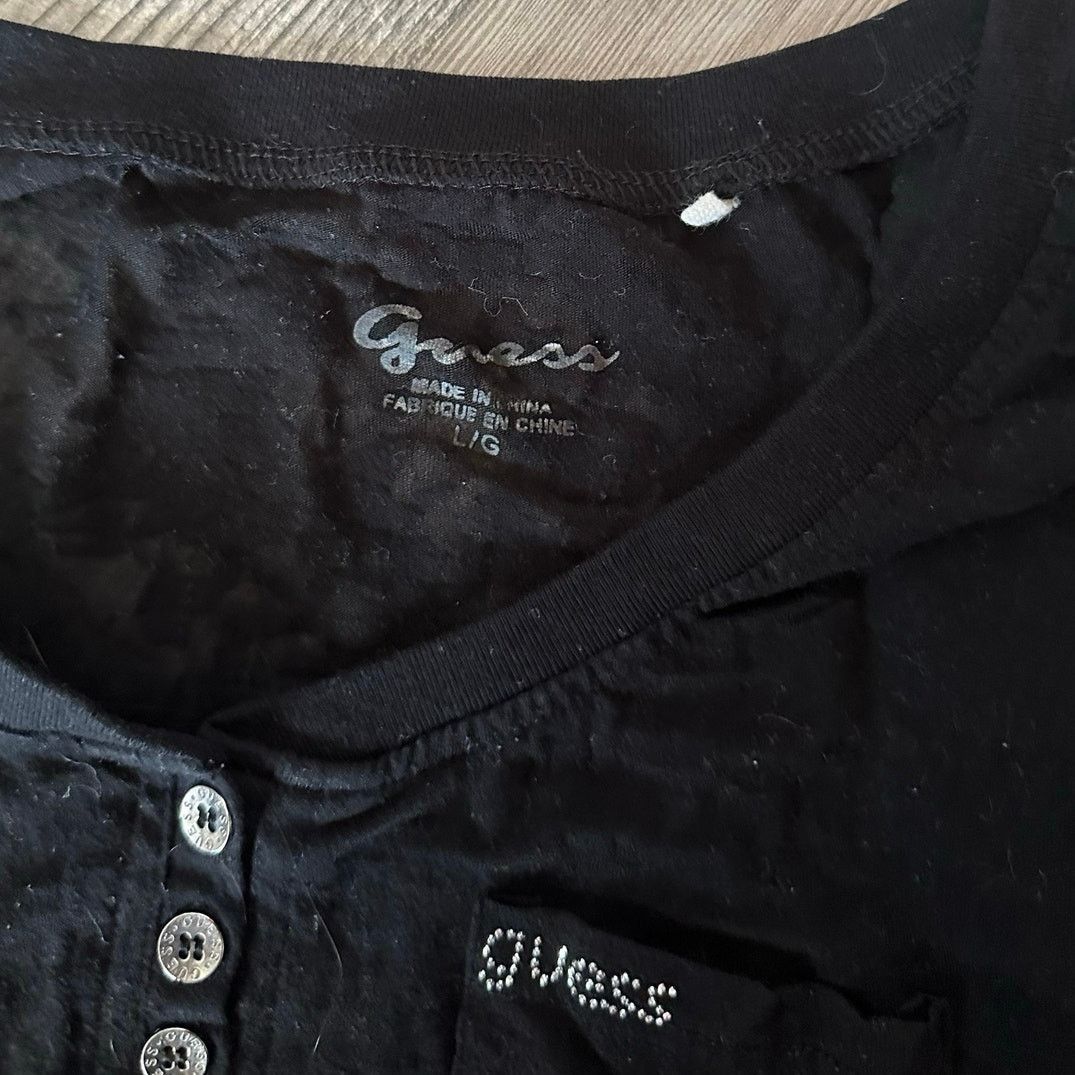 Guess guess black mesh bedazzled shirt Size L / US 10 / IT 46 - 3 Thumbnail