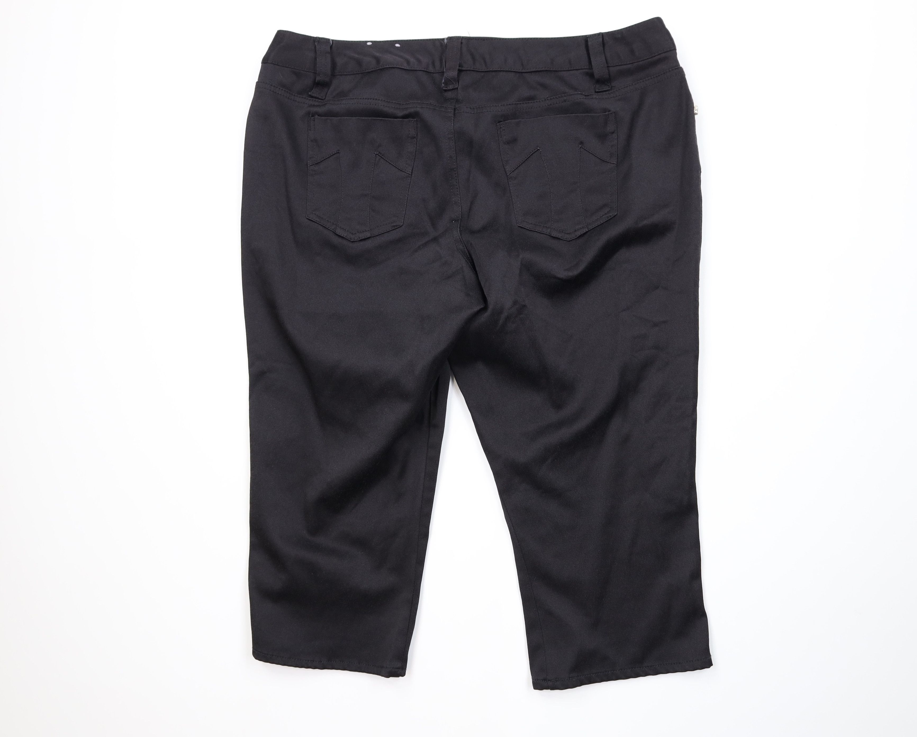 Vintage 90s Y2K Tripp NYC Stretch Capris Jeans Pants Black