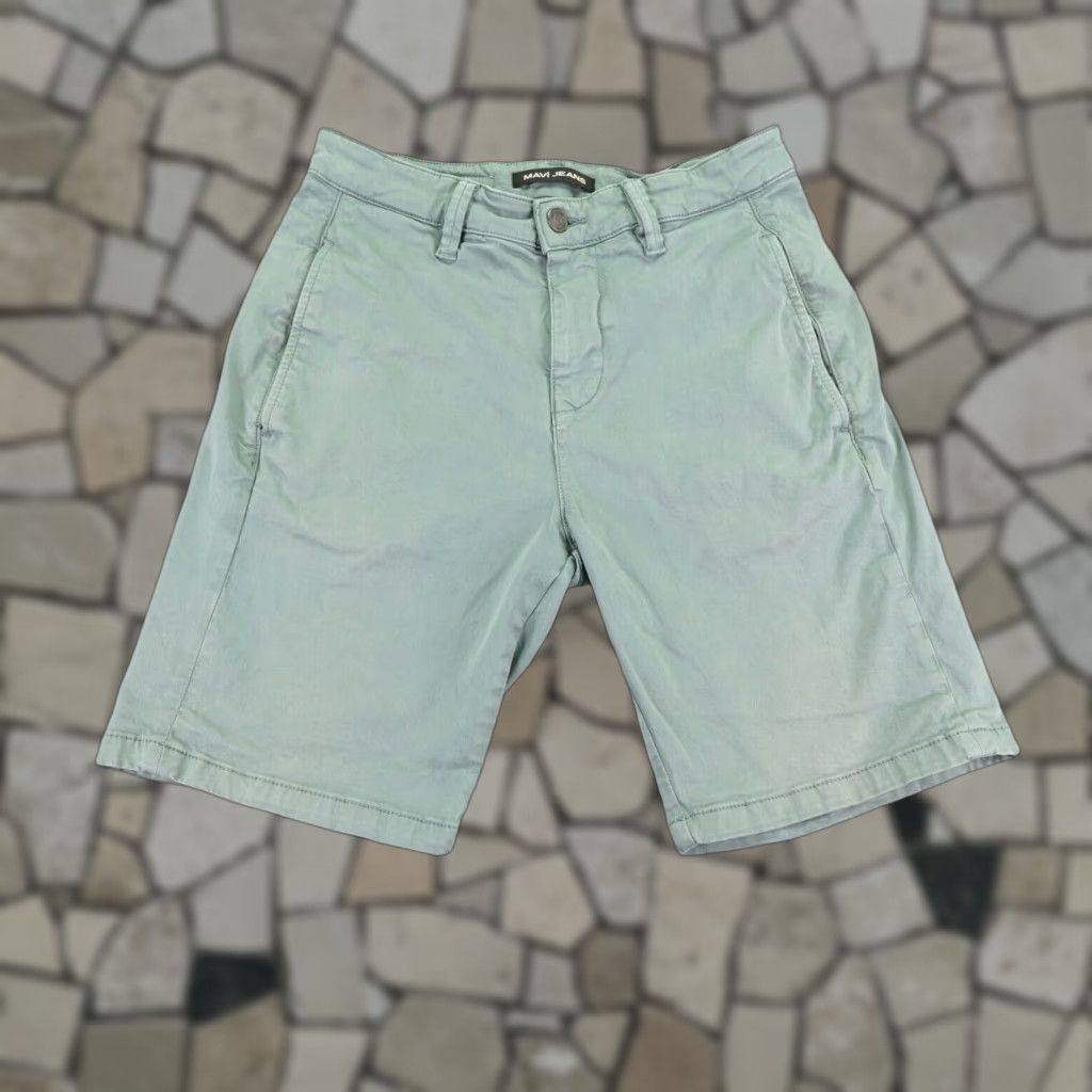Vintage Mavi Shorts Mens 30 Mint Green Chino Casual Cotton Stretch Flat Front Regular Waist 30 Front Pocket Breathable Everyday Mens Size US 30 / EU 46 - 1 Thumbnail