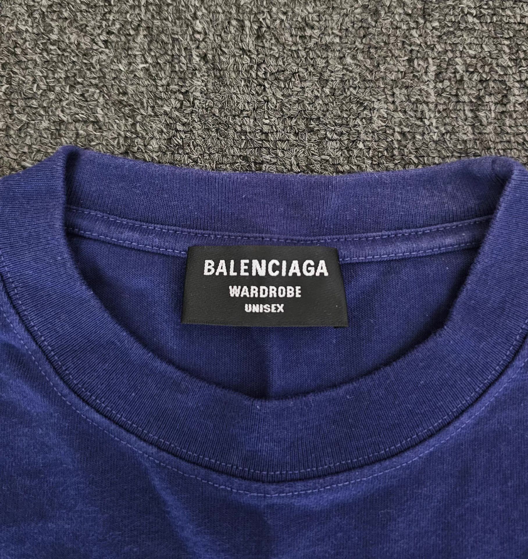 BAL Balenciaga blue short-sleeve T-shirt, Size US L / EU 52-54 / 3 - 3 Thumbnail