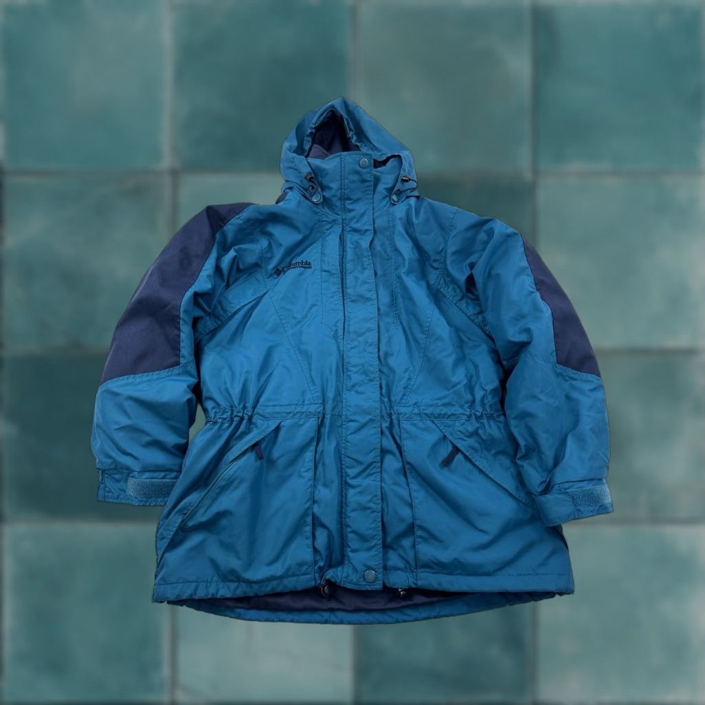 Vintage Columbia Jacket Womens Large Blue 3-in-1 Winter Rain Coat Double Whammy Hooded Size L / US 10 / IT 46 - 1 Thumbnail