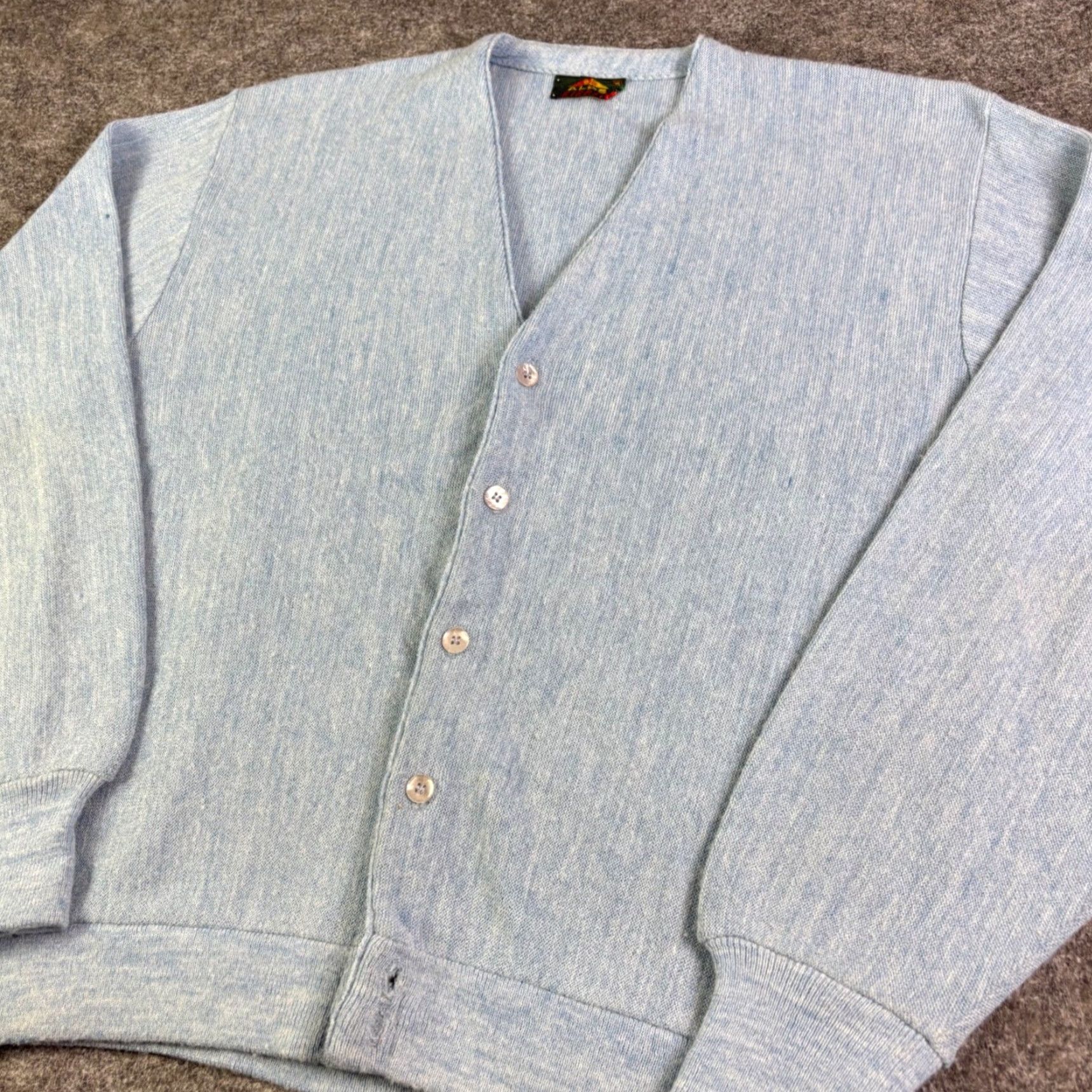 Vintage VINTAGE Alps Birdie Cardigan Sweater Mens XL Blue Marled Knit V-Neck Button Up Size US XL / EU 56 / 4 - 6 Thumbnail