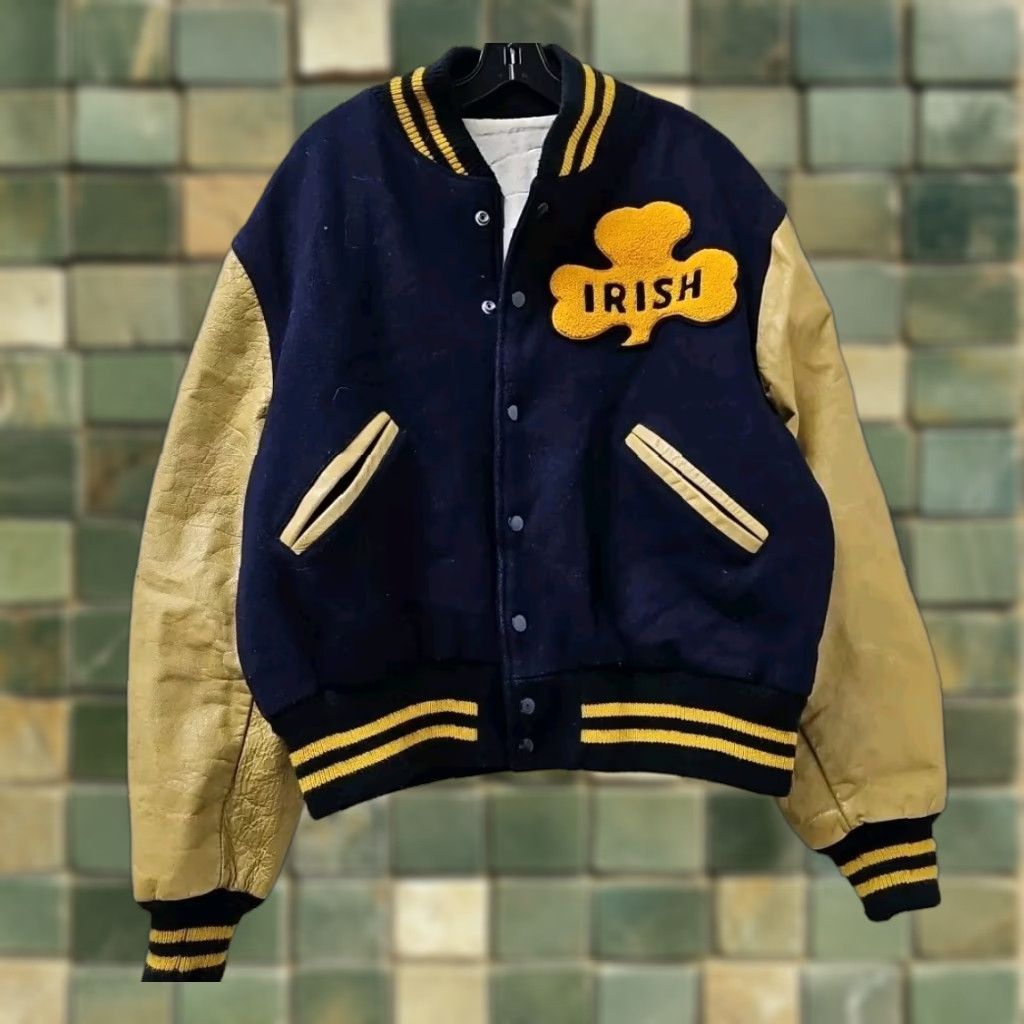 Vintage VINTAGE Notre Dame 1960s Authentic Varsity Jacket Mens Blue Wool Leather 26 Chest 25 Length Football University 11/5 Size US S / EU 44-46 / 1 - 1 Thumbnail