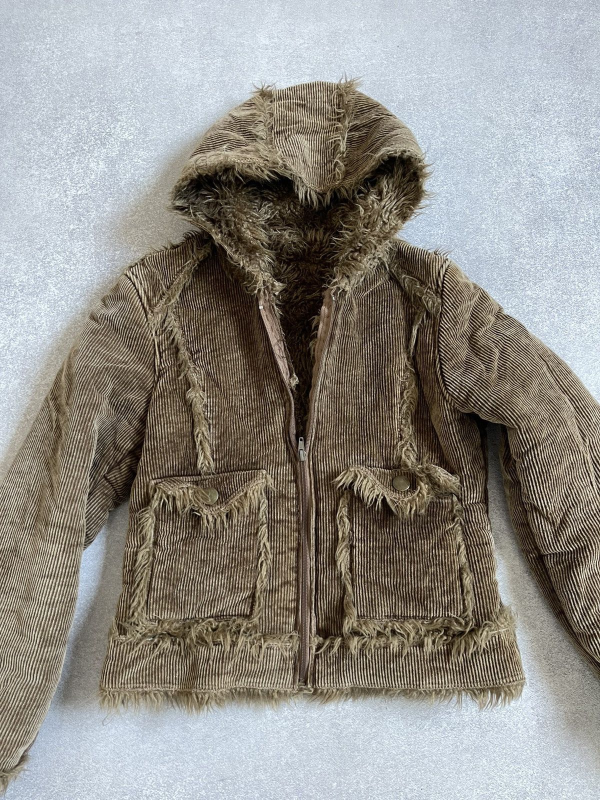 Hysteric Glamour Gipsy Vintage Y2k Faux Fur Archive Corduroy Hooded Jacket Size M / US 6-8 / IT 42-44 - 4 Thumbnail