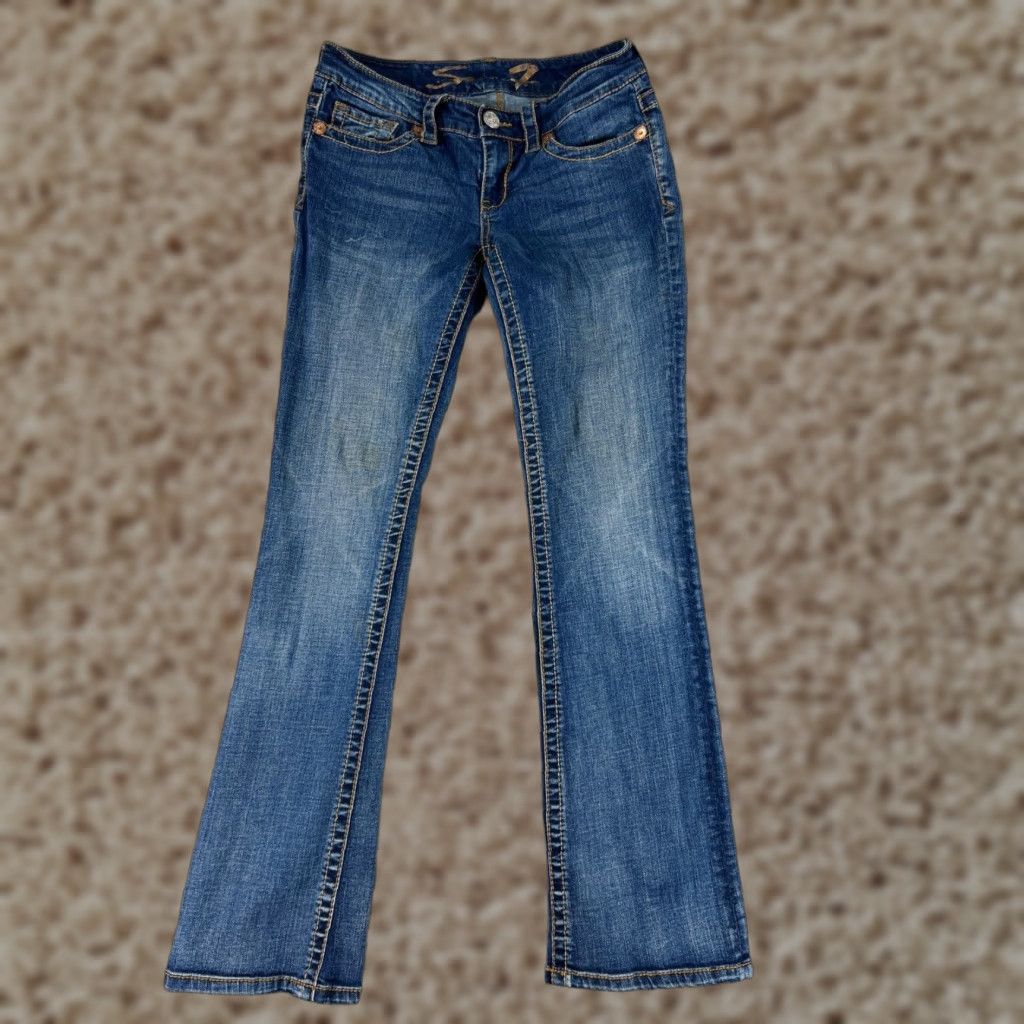 Vintage Seven7 Jeans Women Bootcut Denim Blue 28 30in Regular Cotton Blend 5-Pocket Low Rise Vintage? No. (Adjust) Size 28" / US 6 / IT 42 - 1 Thumbnail